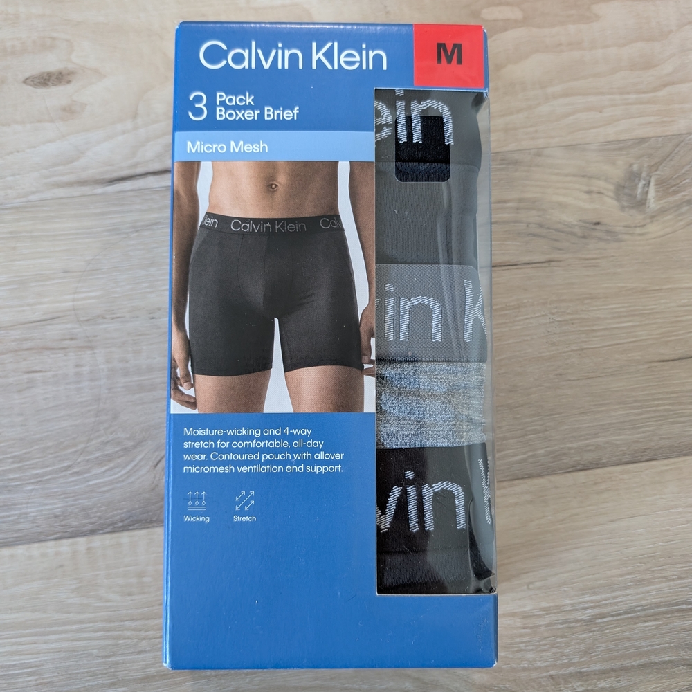 Calvin Klein Men's Boxer Briefs 3-Pack - Black and Gray
